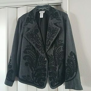 Gray and Black embroidered jacket